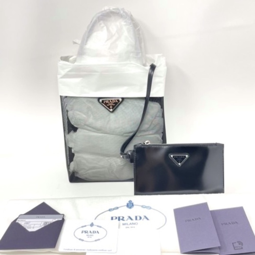 Prada Small Mesh Black Tote,Pre owned.